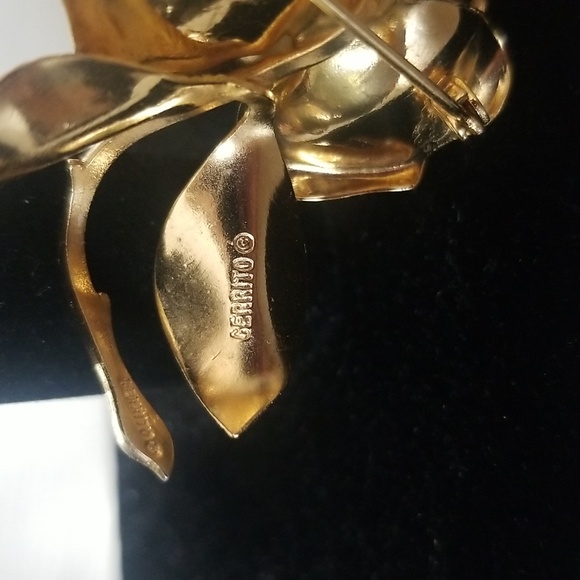 Vintage Signed Cerrito Rose Brooch - Picture 4 of 5